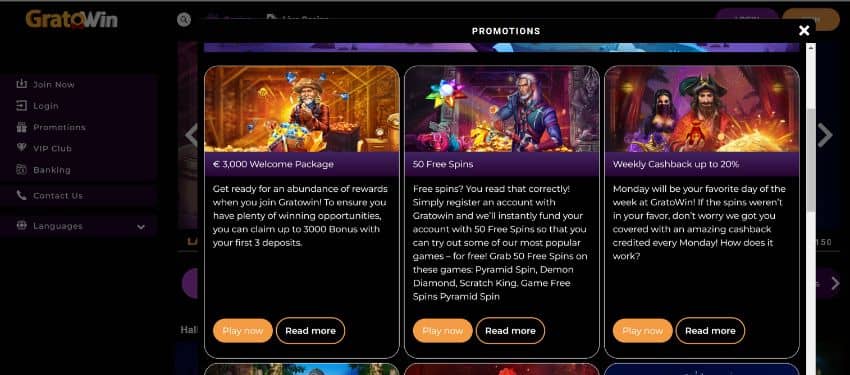 Avis sur le site de casino GratoWin